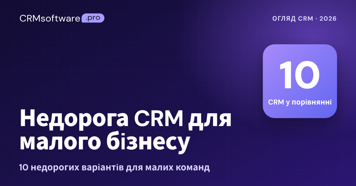Недорога CRM для малого бізнесу: порівняння 10 найкращих (2026)