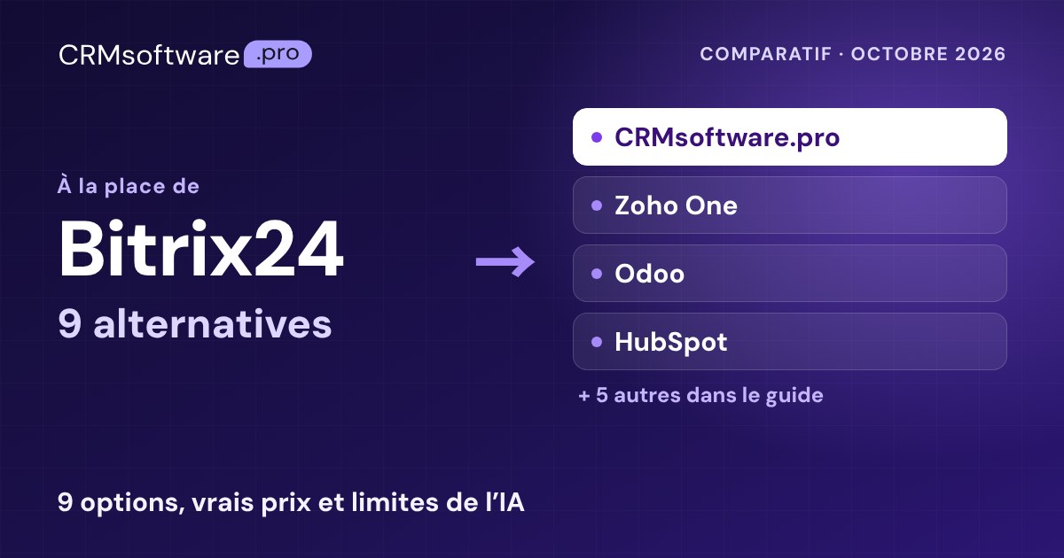Meilleures alternatives à Bitrix24 en 2026 : 9 outils et vrais prix