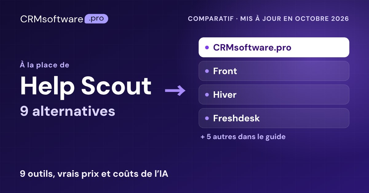 Meilleures alternatives à Help Scout en 2026 : 9 outils, vrais prix