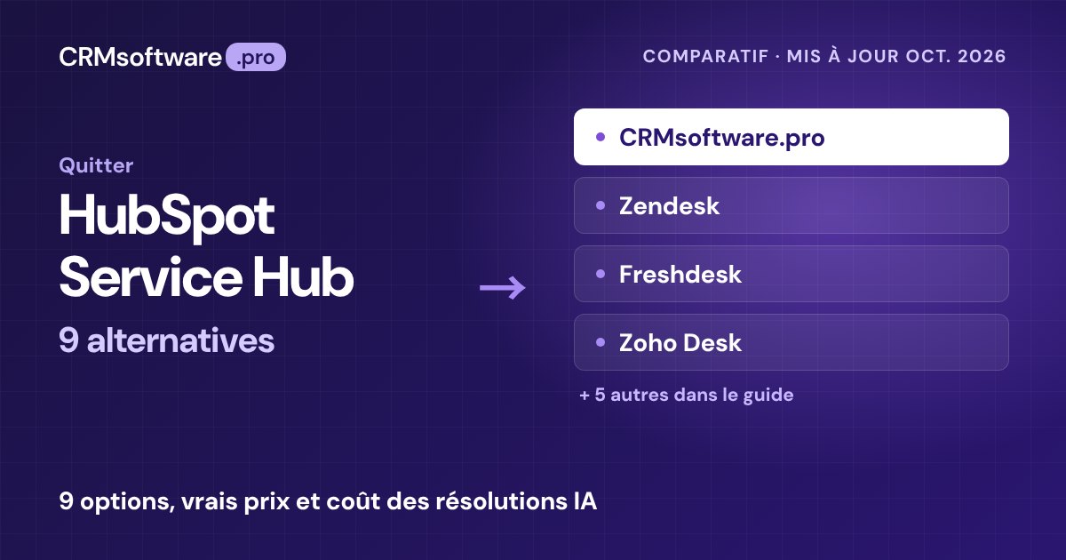 Meilleures alternatives à HubSpot Service Hub 2026 : 9 outils et leurs vrais prix