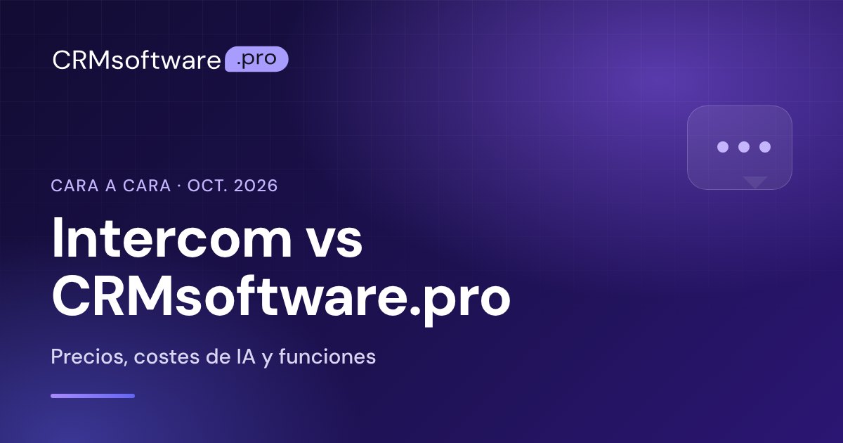 Intercom vs CRMsoftware.pro: precios y funciones en 2026