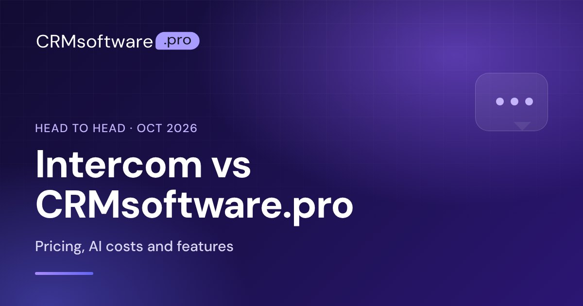 Intercom vs CRMsoftware.pro: Pricing and Features in 2026
