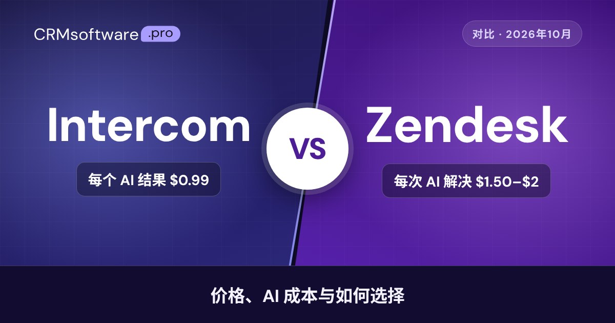 Intercom vs Zendesk（2026）：价格、AI 成本及如何选择
