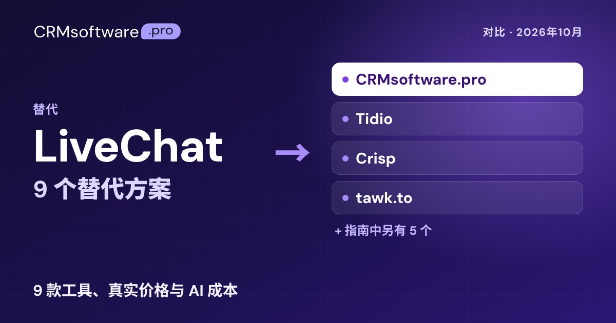 2026年最佳 LiveChat 替代方案：9 款工具真实价格对比
