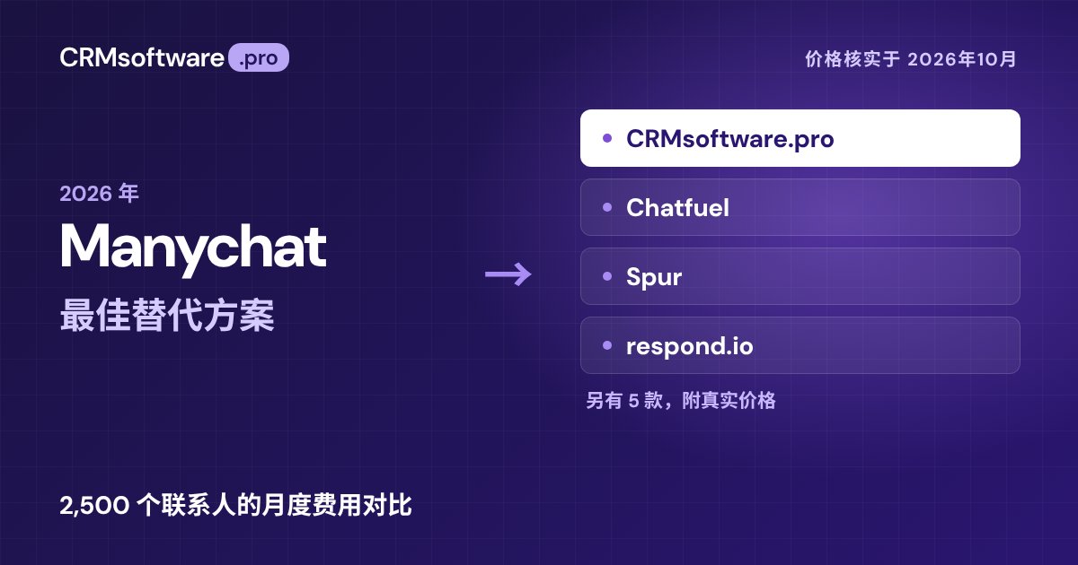 2026 年最佳 Manychat 替代方案：9 款工具真实价格对比