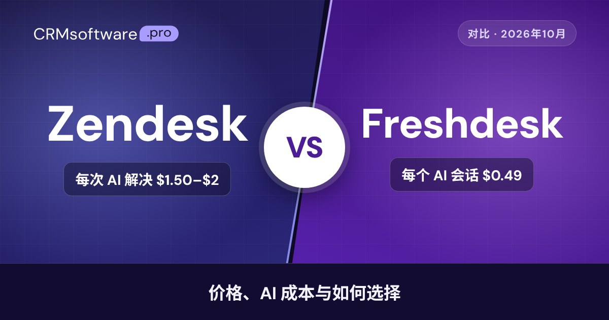 Zendesk vs Freshdesk（2026）：价格、AI 成本及如何选择