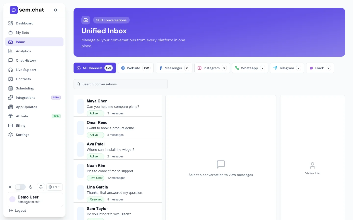 Real CRM Software Pro Скриншот демонстрационной рабочей области для операций